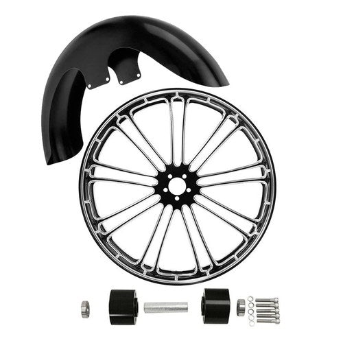 23x3.5" Front Wheel Rim Dual Disc Hub +Fender Fit For Harley Road Glide 1997-13