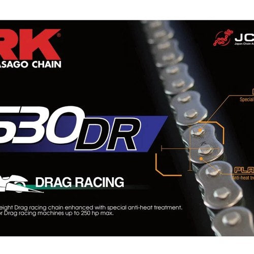 RK Chain 530DR-150 Lightweight Drag Racing Chain for Powersports