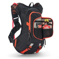 Uswe Moto Hydro 8L Hydration Pack for Off-Road Motorcycling - Black/Orange