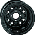 QuadBoss Steely Wheel For 12x7 - 2+5 Offset, 4x4 Bolt Pattern, Black Finish
