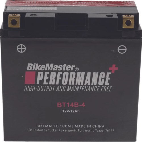 BikeMaster Maintenance Free Powersports Battery BT14B-4 – Fits Yamaha V Star &