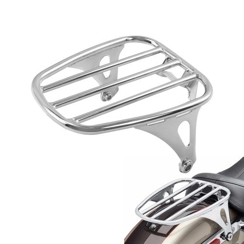 Chrome Solo Seat Luggage Rack Fit For Harley Softail Deluxe Flde Flhcs 2018-2025