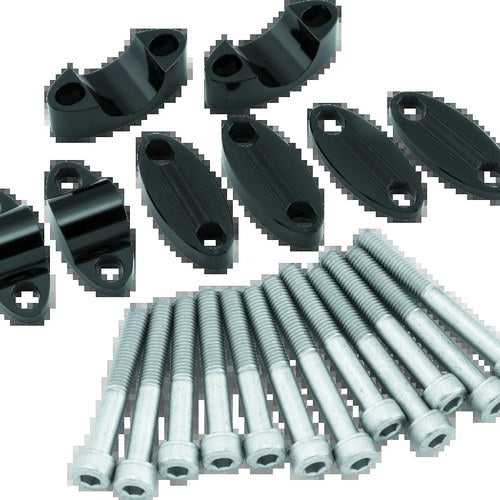 BikeMaster Aluminum Handlebar Risers 1-1/8 inch Black for Powersports