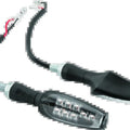 BikeMaster For 8 LED Turn Signals Pair - Black, Flexible Stem, Amber Lights