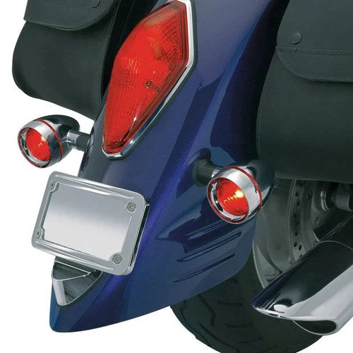 For Honda Fury 2010-2017 Kuryakyn 2268 Deep Chrome Dish Bezels w Amber Lenses