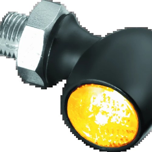 Kuryakyn Kellermann Atto Clear Lens Amber LED Lights Satin Black
