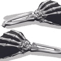Kuryakyn Skeleton Hand Mirrors Chrome/Black for Powersports Vehicles