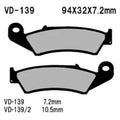 For Honda RVF750R 94-98 Vesrah VD-139/2 Rear Organic Semi-Metallic Brake Pads