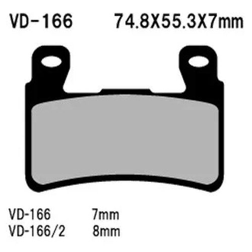 For Honda CBR600F4 2000 Vesrah VD-166 Front Organic Semi-Metallic Brake Pads