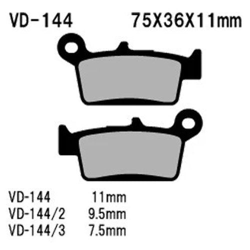 For Suzuki RM125 2006 Vesrah VD-144/2 Rear Organic Semi-Metallic Brake Pads
