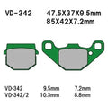 For Suzuki RM85 2002-2004 Vesrah VD-342/2 Rear Organic Semi-Metallic Brake Pads