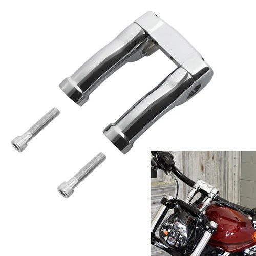 Chrome 4" Riser 1" Handlebar Clamp Fit For Harley Softail Breakout Street Bob