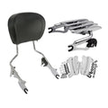 Chrome Backrest Sissy Bar Luggage Rack Docking Kit Fit For Harley Touring 09-13