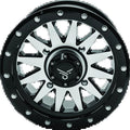 QuadBoss Wagon 14x7 Aluminum Wheel For 4+3 Offset 4x156 Black Machined Finish