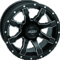 QuadBoss Grinder 12x7 Aluminum Wheel For 4x110 Bolt Pattern Black Finish