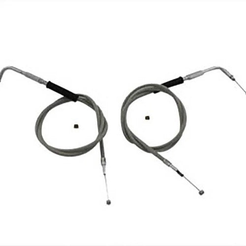 42 inch Stainless Steel Throttle and Idle Cable Set for Harley-Davidson