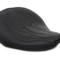 Black Solo Seat with Flame Stitch Small for Harley-Davidson
