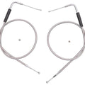 30-1/2 inch Stainless Steel Throttle and Idle Cable Set for Harley-Davidson