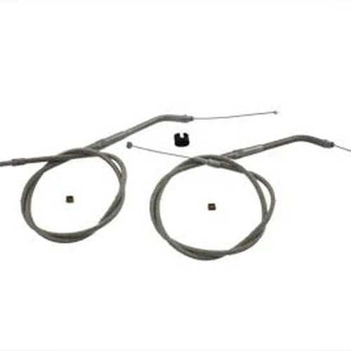 33.66 inch Stainless Steel Throttle and Idle Cable Set for Harley-Davidson