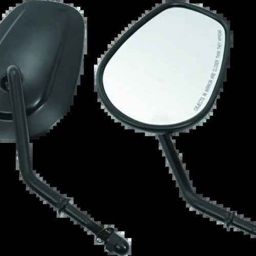 Bikers Choice Black Tapered Short Stem Mirrors Pr