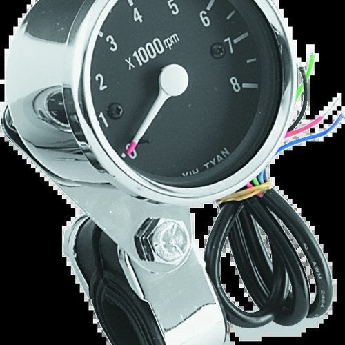 Bikers Choice For Big Twin & XL Electronic Mini Tachometer 8000 Rpm Black