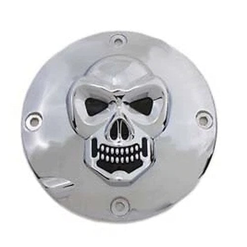 V-Twin 33-0063 Skull Clutch Inspection Cover in Chrome