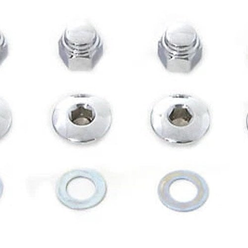 V-Twin 8224-8T Rocker Shaft End Nut - Chrome Allen Type for Shovelhead Models