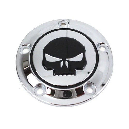 V-Twin 78282 Skull Ignition System Cover - For 5-Hole Chrome Finish