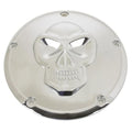 V-Twin 42-0222 Raised Skull For Derby Cover In Chrome