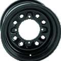 QuadBoss Steely Wheel 12x7 - For 4+3 Offset, 4x156 Bolt Pattern, Black Finish