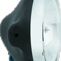 BikeMaster 7-inch Slim Headlight Side Mount – Black with H4 Bulb, DOT Approved