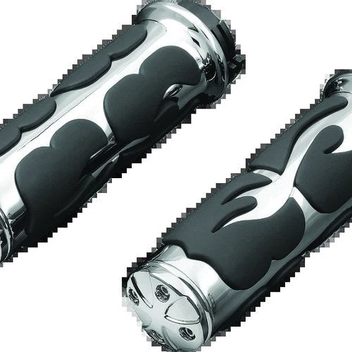 Kuryakyn Iso Flame Grips Throttle-By-Wire Chrome for Harley-Davidson