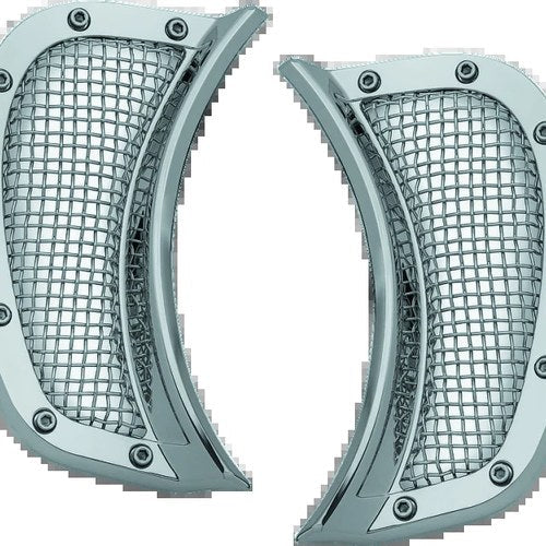 Kuryakyn Mesh Headlight Vent Accents Chrome – Fits Harley Davidson Road Glide