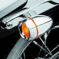 Kuryakyn Deep Dish Turn Signal Bezels with Amber Lenses for Harley-Davidson