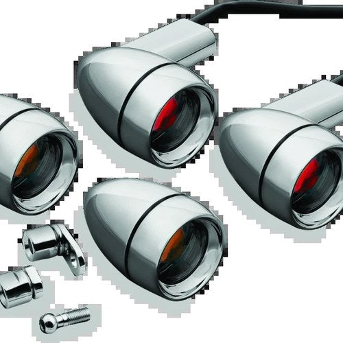 Kuryakyn Deep Dish Turn Signal Kit with Smoke Lenses – Fits Harley Davidson