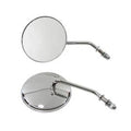 4-1/2 inch Round Mirror Set with Round Stock Stems Chrome for Harley-Davidson
