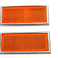 Front Amber Reflector Set With Chrome Frame for Harley-Davidson