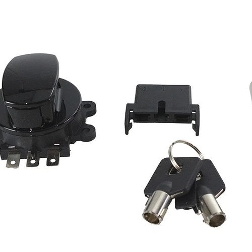 Side Hinge Ignition Switch Black with Fork Lock for Harley-Davidson