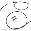 V-Twin 24303 Stainless Steel Throttle And Idle Cable Set - Black Coat For +8 In
