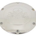 V-Twin 42-1266 Chrome Skull With Cross Bones For Derby Cover
