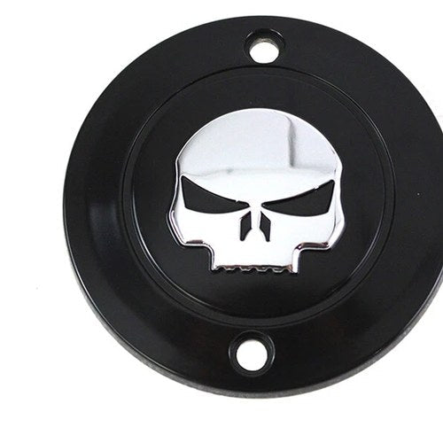 V-Twin For 78284B Skull Ignition System Cover - 2-Hole Black Finish
