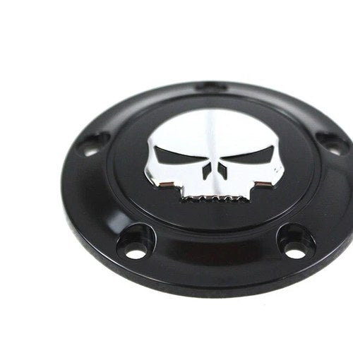 V-Twin 78282B Skull Ignition System Cover - For 5-Hole Black Finish