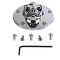 V-Twin 30-0181 Skull Face Ignition System Cover For 5-Hole Chrome