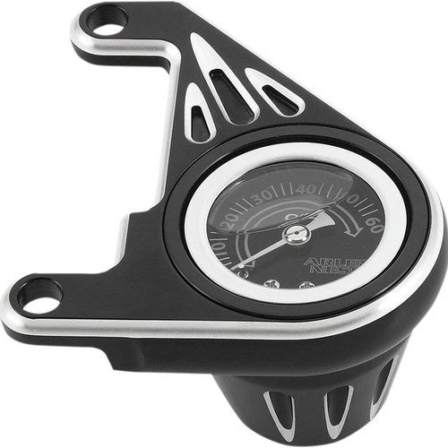 Arlen Ness Deep Cut Oil Pressure Gauge Kit Black #15-668 Harley Davidson