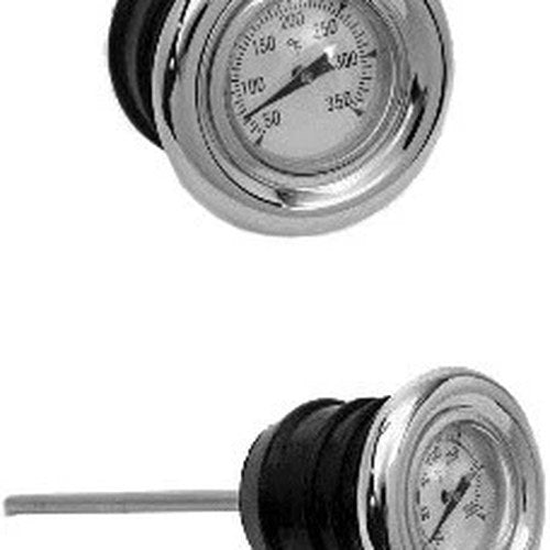 HardDrive Oil Dipstick with Temperature Gauge Chrome/White #122055