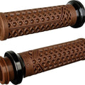 Odi Vans V-Twin Full Waffle Lock-On Grips 1" Brown/Black Clamp HD Tbw