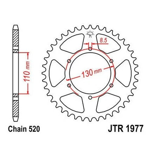JT Steel Rear Sprocket 520 48T fits Honda XL250 Motosport/CR250M Elsinore/XL250