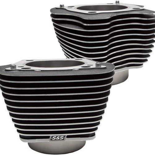 S&S 4.25" Big Bore Cylinders Black With Highlighted Fins #910-0682A