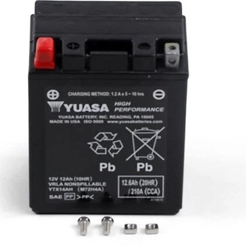 Yuasa Factory Activated Maintenance Free Battery YTX14AH #YUAM72H4A Indian Scout