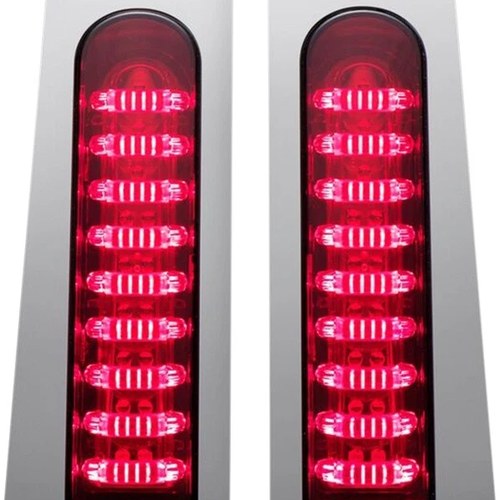 Custom Dynamics ProBEAM Fillerz Saddlebag LED Lights Chrome/Red #PB-FILL-R-C